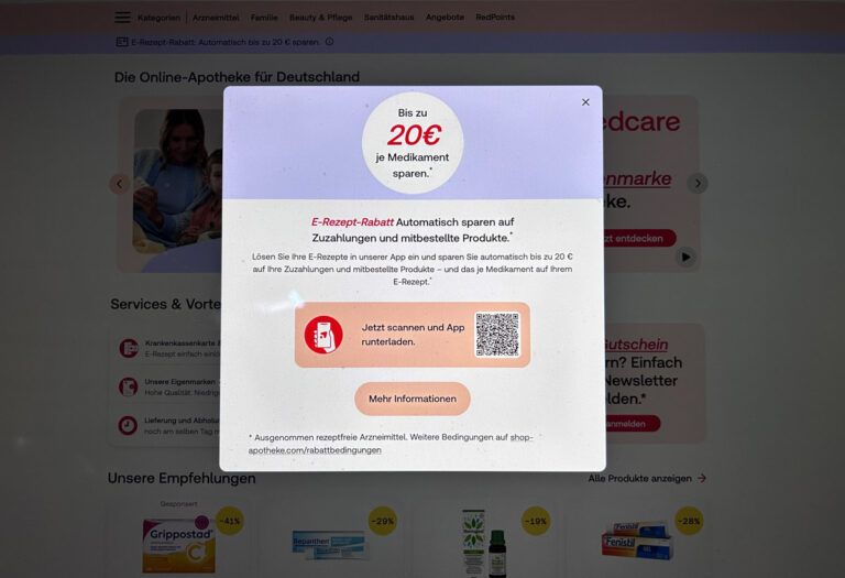 Shop-Apotheke darf nicht mit „E-Rezept-Rabatt werben